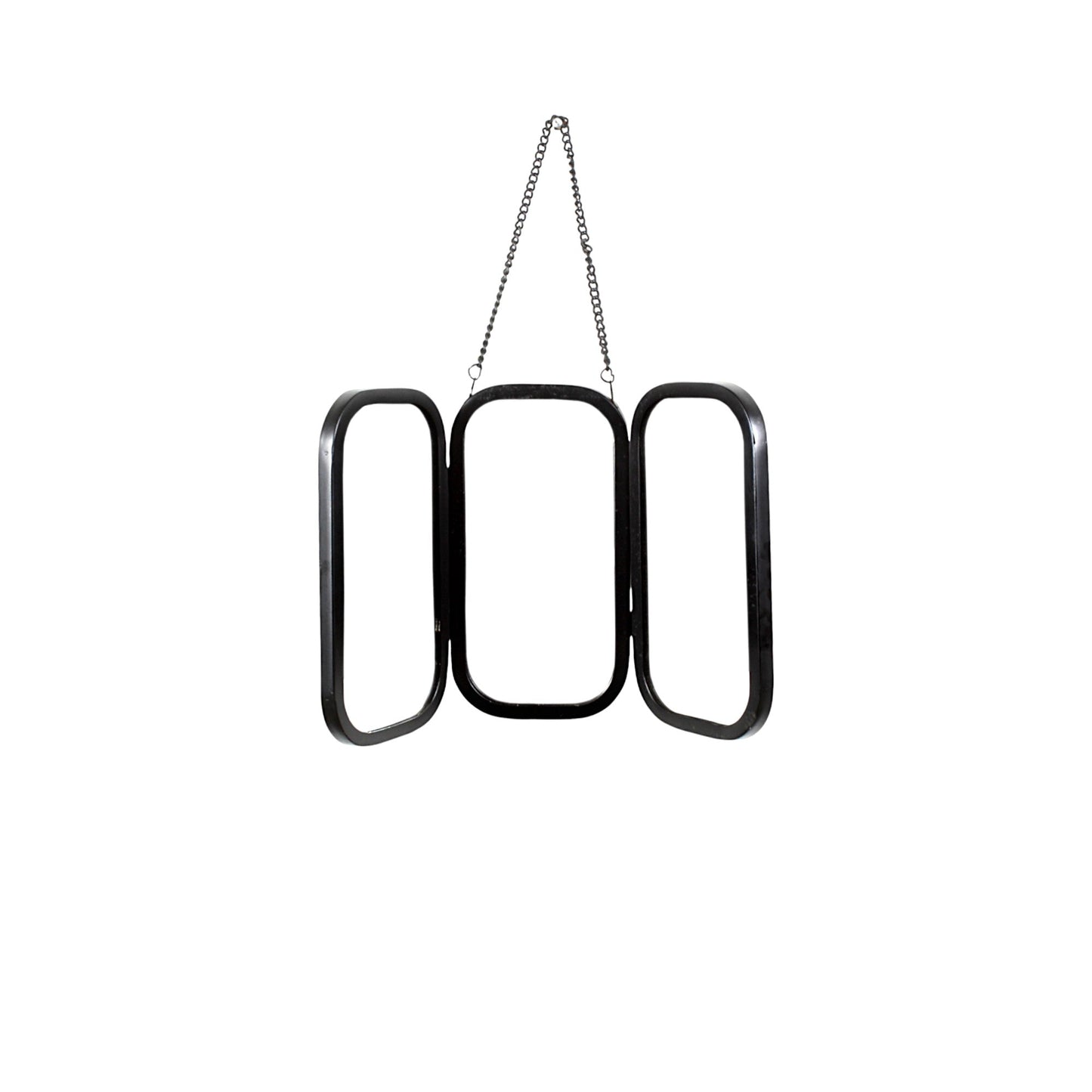Sleek Black Triple Wall Hanging Mirror