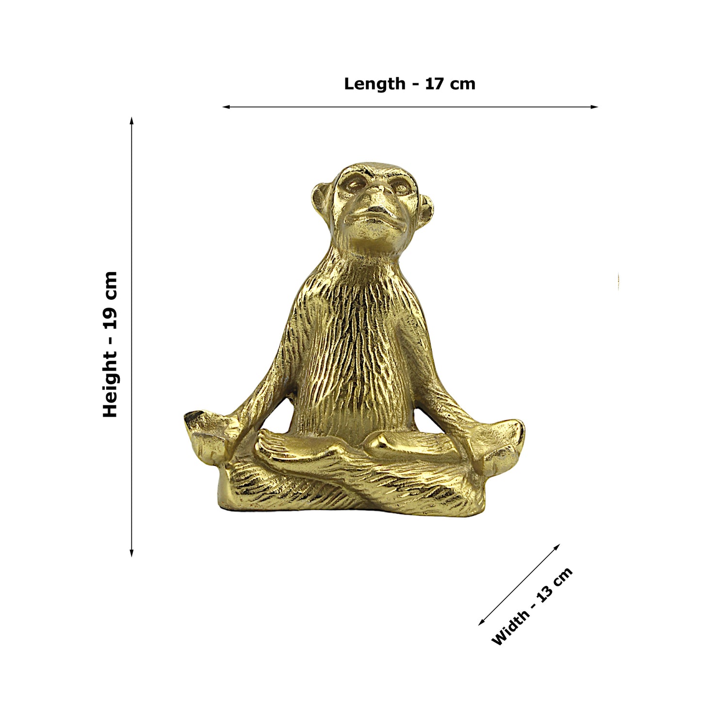 Golden Zen: Handcrafted Aluminum Monkey Meditation Sculpture for Home Decor