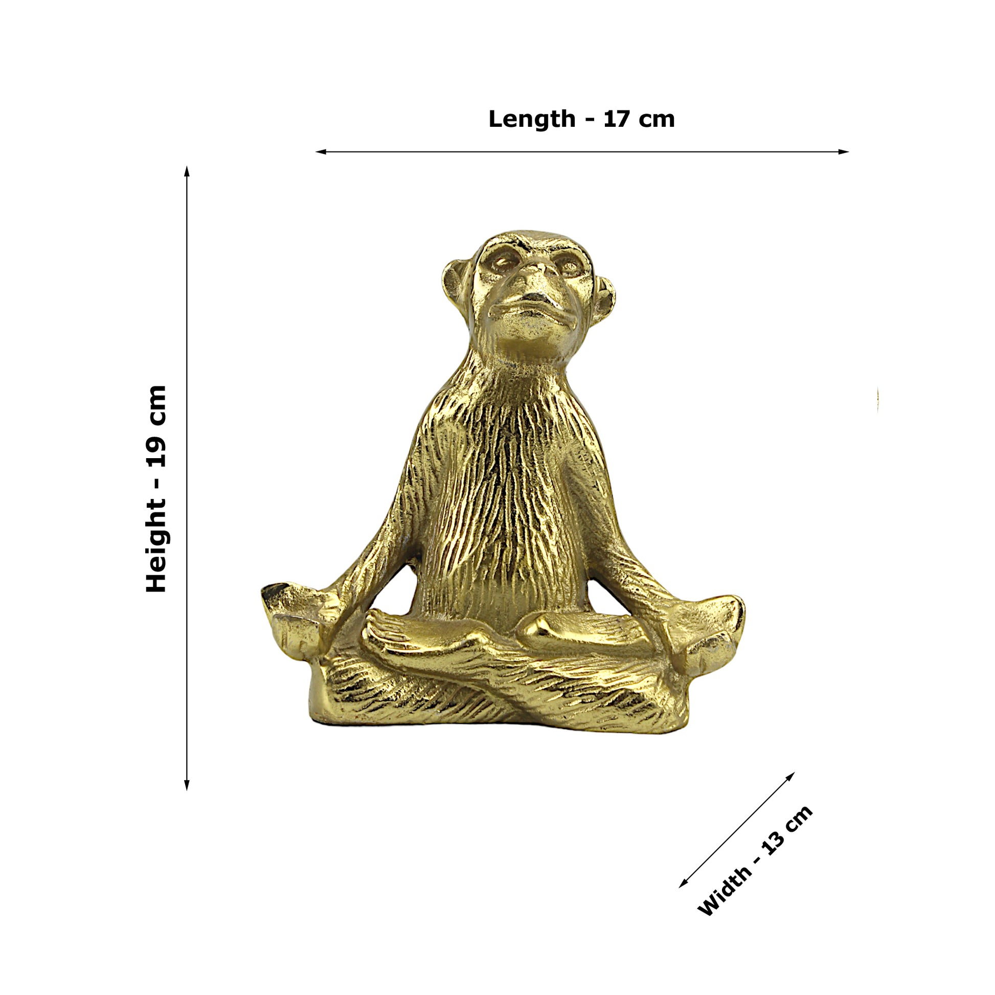 Golden Zen: Handcrafted Aluminum Monkey Meditation Sculpture for Home Decor