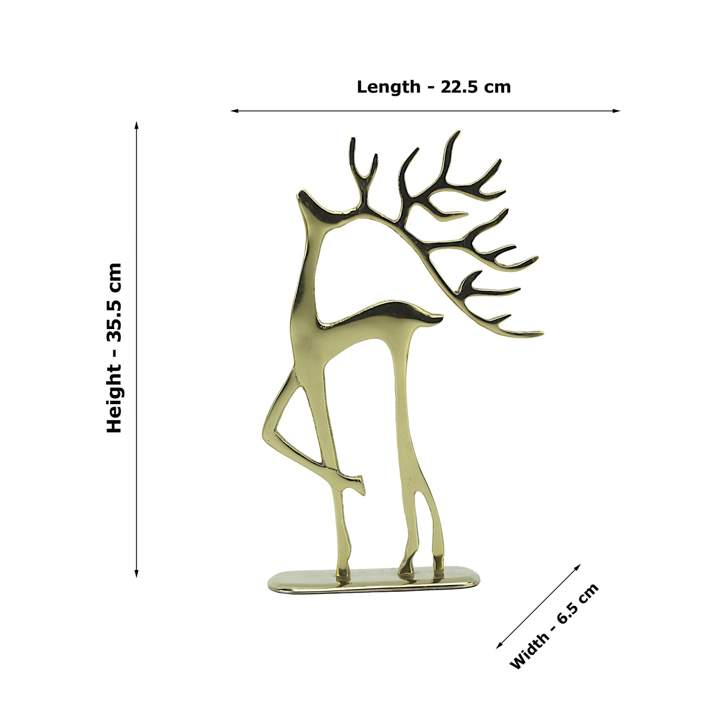 Golden Serenity: Handcrafted Aluminum Artistic Deer Ornament