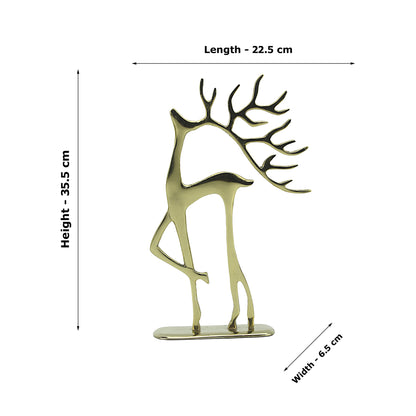 Golden Serenity: Handcrafted Aluminum Artistic Deer Ornament