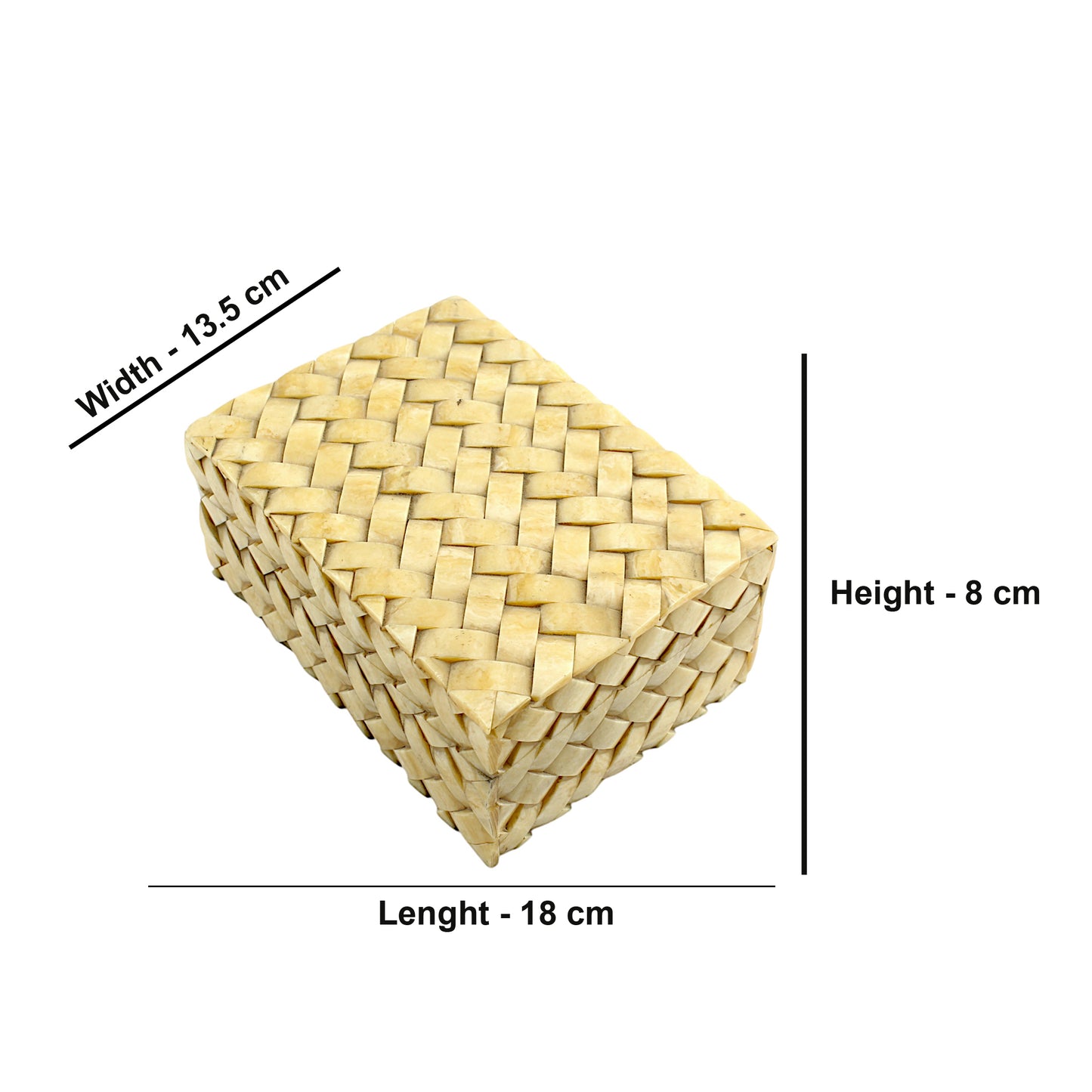 Title: Rectangular Bone Inlay Trinket Box with Rope Design – Elegant Decorative Storage Box