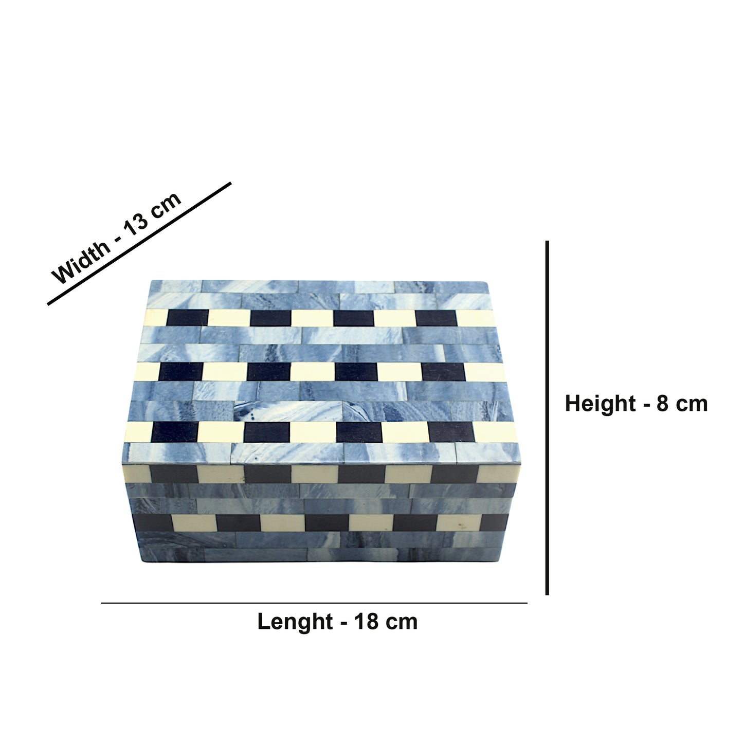 Blue Striped Resin Trinket Box – Elegant Decorative Storage for Small Essentials
