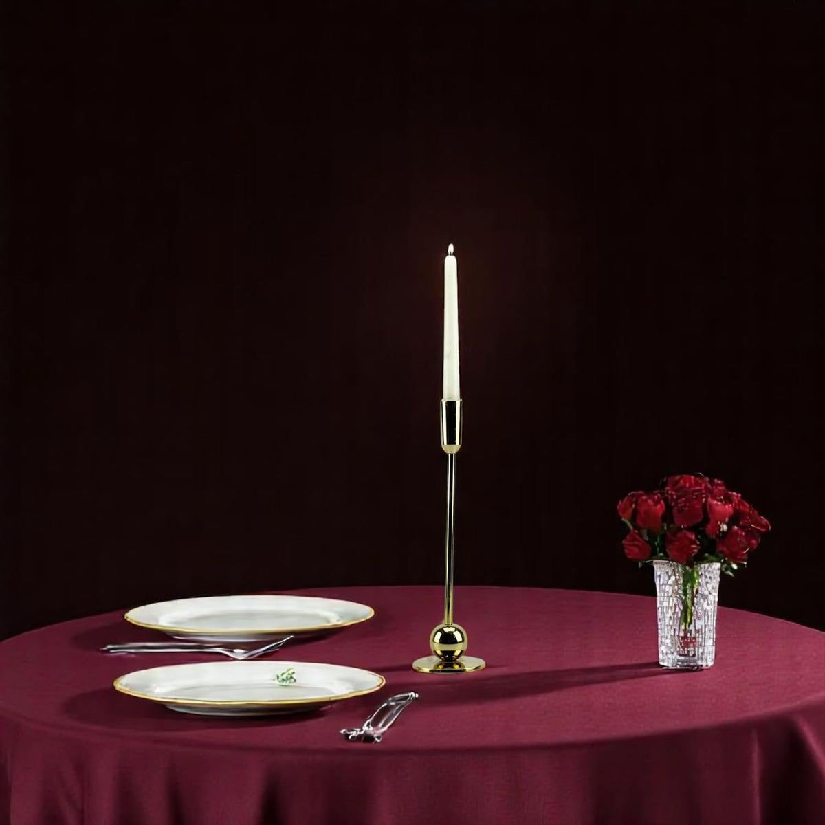 Sleek Gold: Modern Aluminum Small Candle Holder | Chic Home Decor Accent
