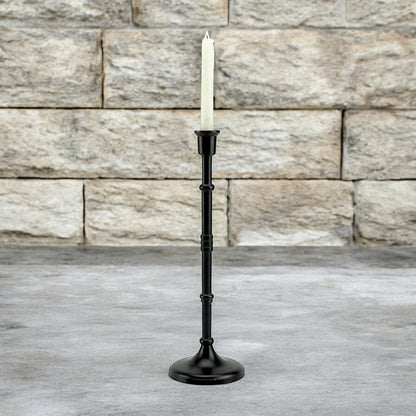 Bold Black: Aluminum Large Pillar Candle Holder  | Stylish Home Accent
