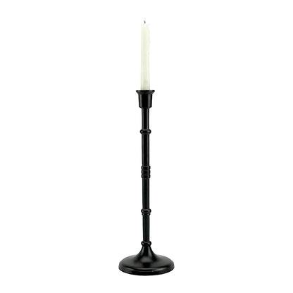 Bold Black: Aluminum Large Pillar Candle Holder  | Stylish Home Accent