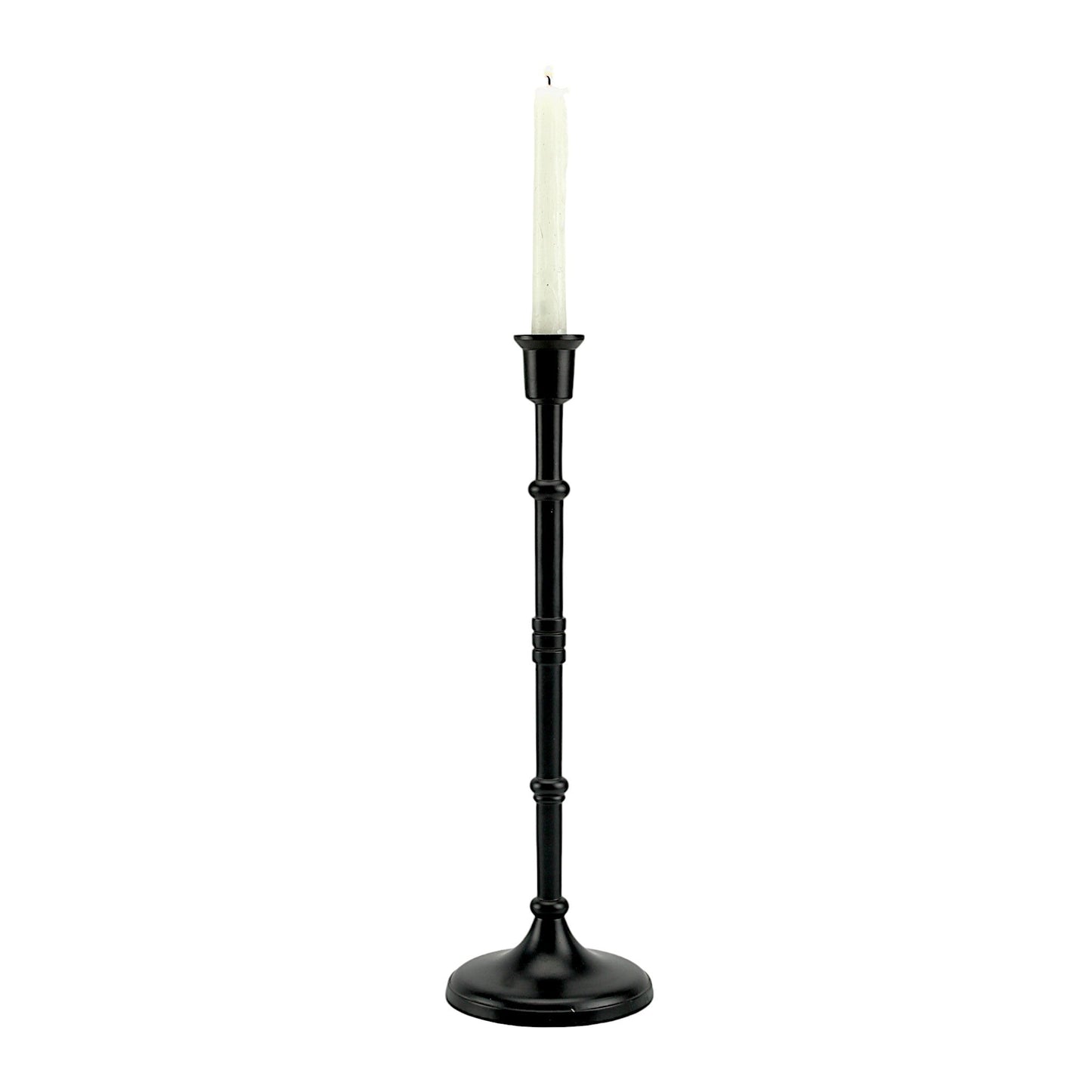 Bold Black: Aluminum Large Pillar Candle Holder  | Stylish Home Accent