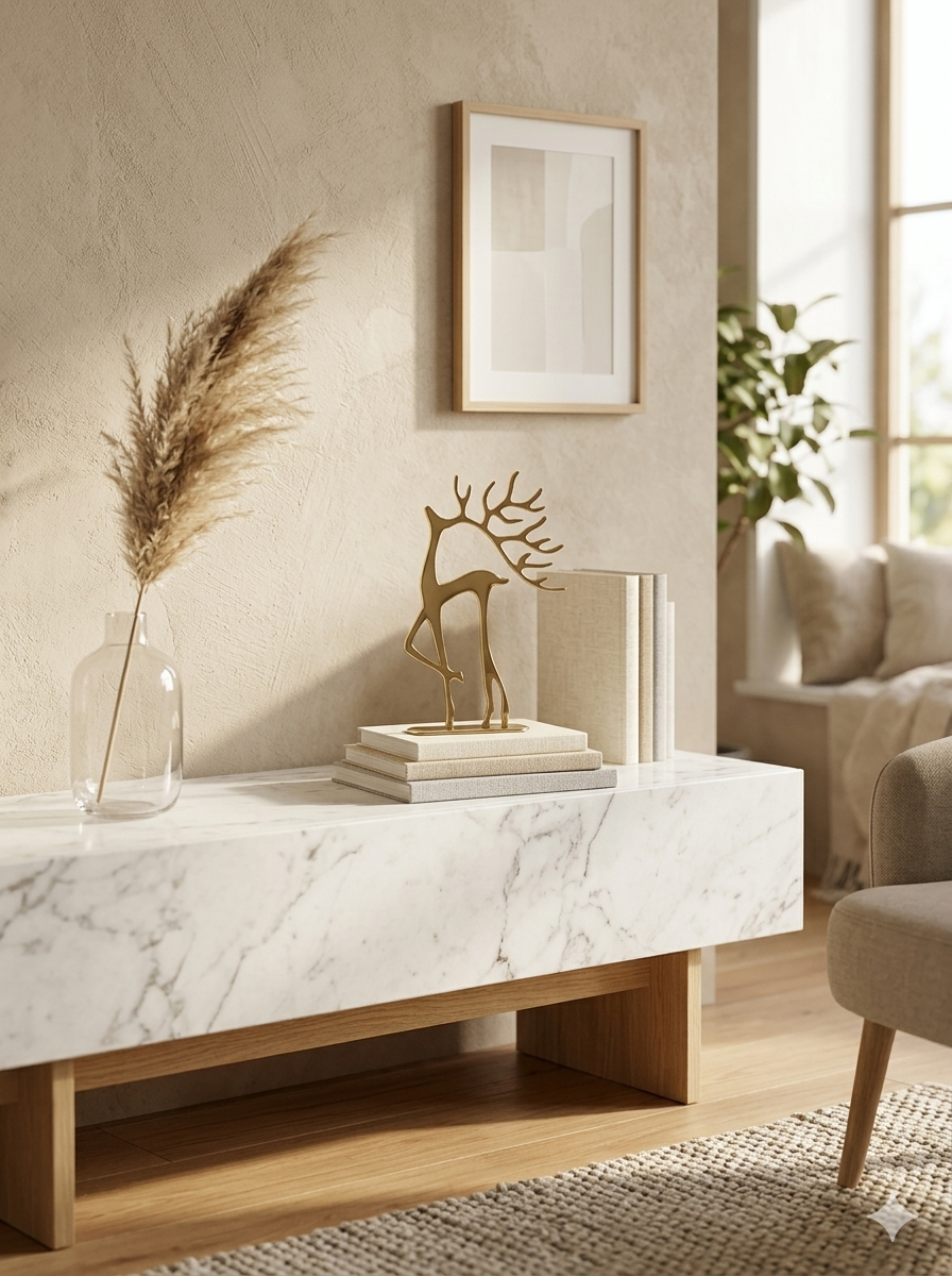 Golden Serenity: Handcrafted Aluminum Artistic Deer Ornament