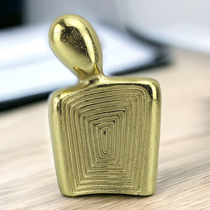 Golden Elegance: Handcrafted Aluminum Abstract Sculpture