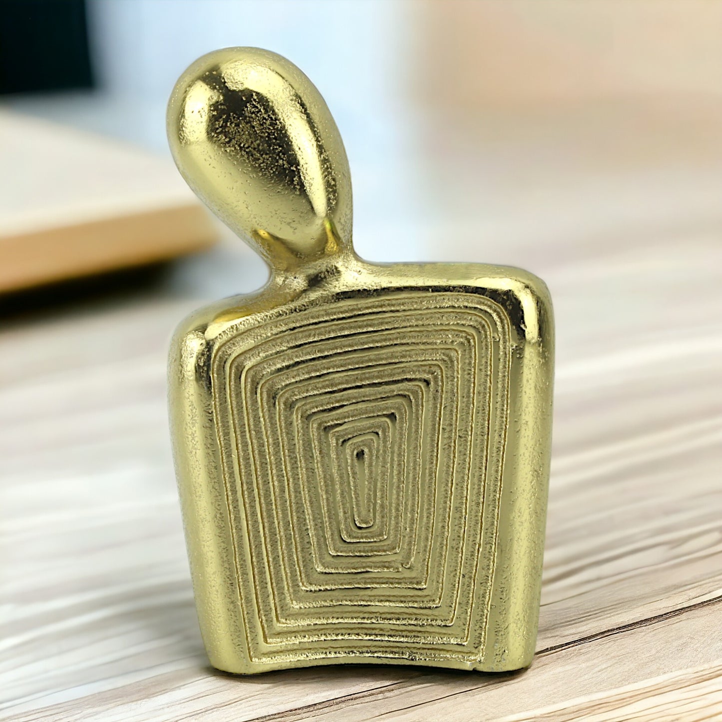 Golden Elegance: Handcrafted Aluminum Abstract Sculpture