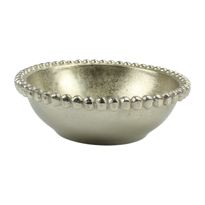 Aluminum Beaded Border Decorative Bowl: Timeless Elegance for Your Home Décor
