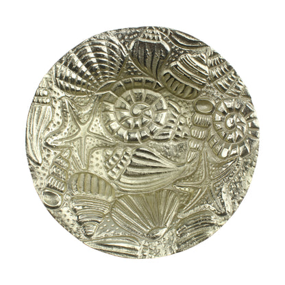 Antique Gold Handcrafted Aluminium Sea Creatures Decorative Bowl: Artisanal Elegance for Your Home