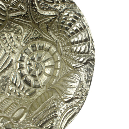 Antique Gold Handcrafted Aluminium Sea Creatures Decorative Bowl: Artisanal Elegance for Your Home