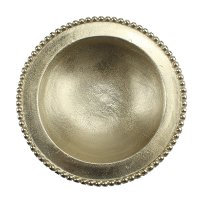 Silver Beaded Handcrafted Aluminium Decorative Bowl: Elegant Artistry for Your Home