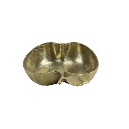 Handcrafted Golden Aluminum Apple Shaped Bowl: Luxe Décor Essential