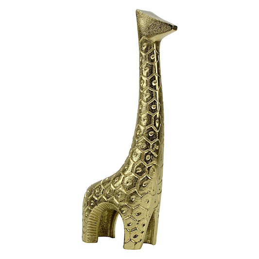 Handcrafted Golden Aluminum Giraffe Sculpture Ornament: Graceful Height and Elegance for Home Decor