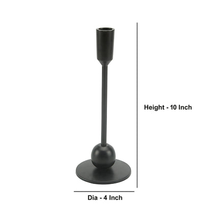 Sleek Black: Modern Aluminum Small Candle Holder | Elegant Home Decor Accent