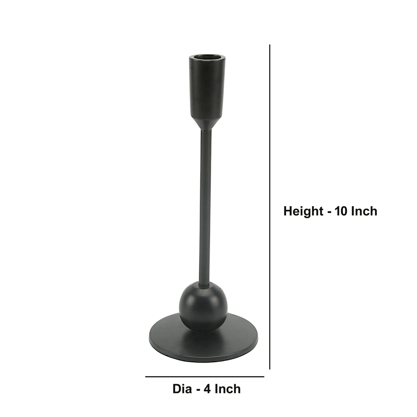 Sleek Black: Modern Aluminum Small Candle Holder | Elegant Home Decor Accent