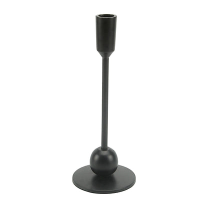 Sleek Black: Modern Aluminum Small Candle Holder | Elegant Home Decor Accent
