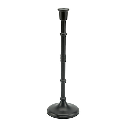 Bold Black: Aluminum Large Pillar Candle Holder  | Stylish Home Accent