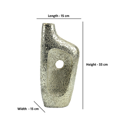 Silver Glitter Aluminium Flower Vase: Sparkling Elegance for Your Floral Arrangements