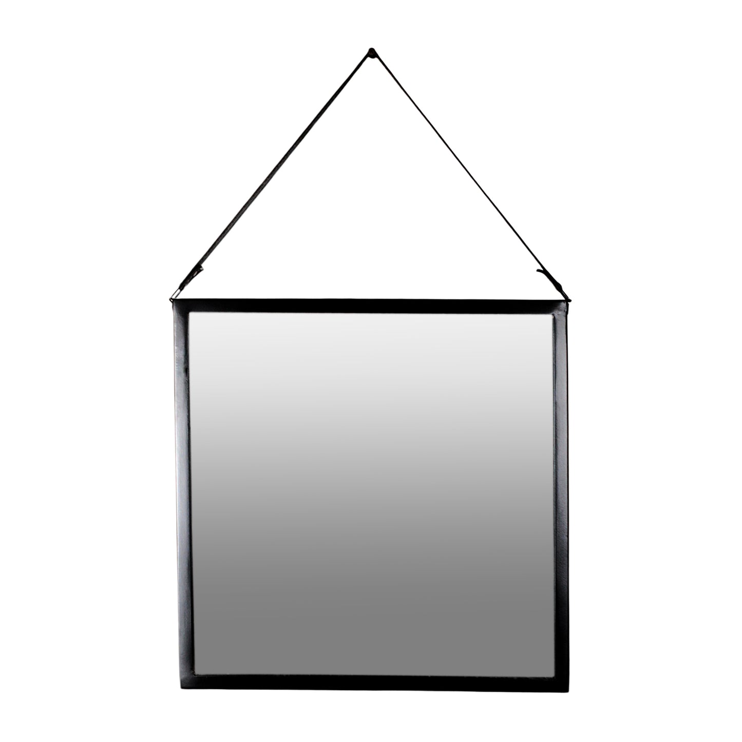 Sophisticated Square Shape Hanging Mirror with Metal Frame