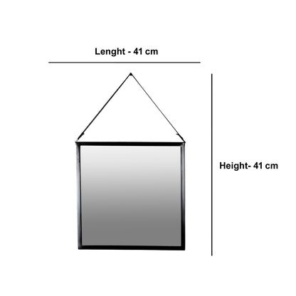 Sophisticated Square Shape Hanging Mirror with Metal Frame