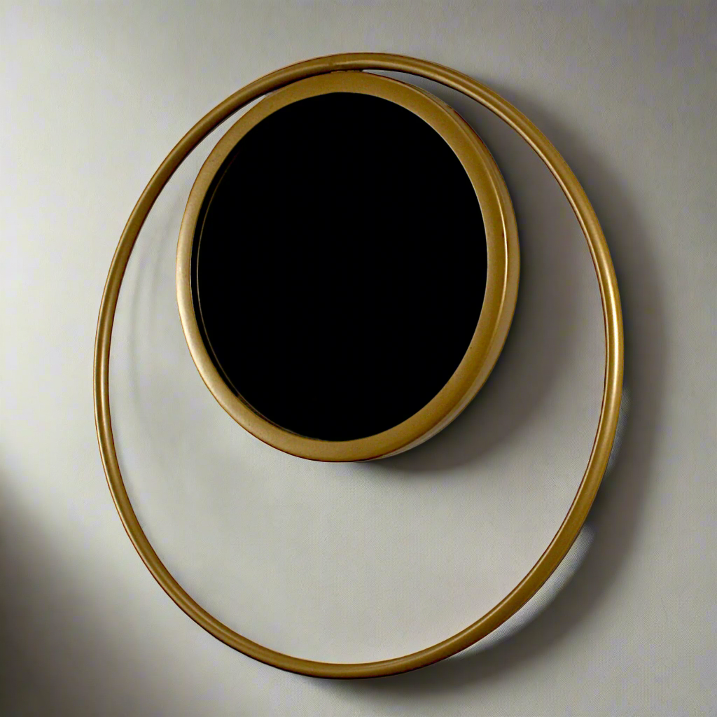Elegant Round Mirror in a Sleek Circular Frame