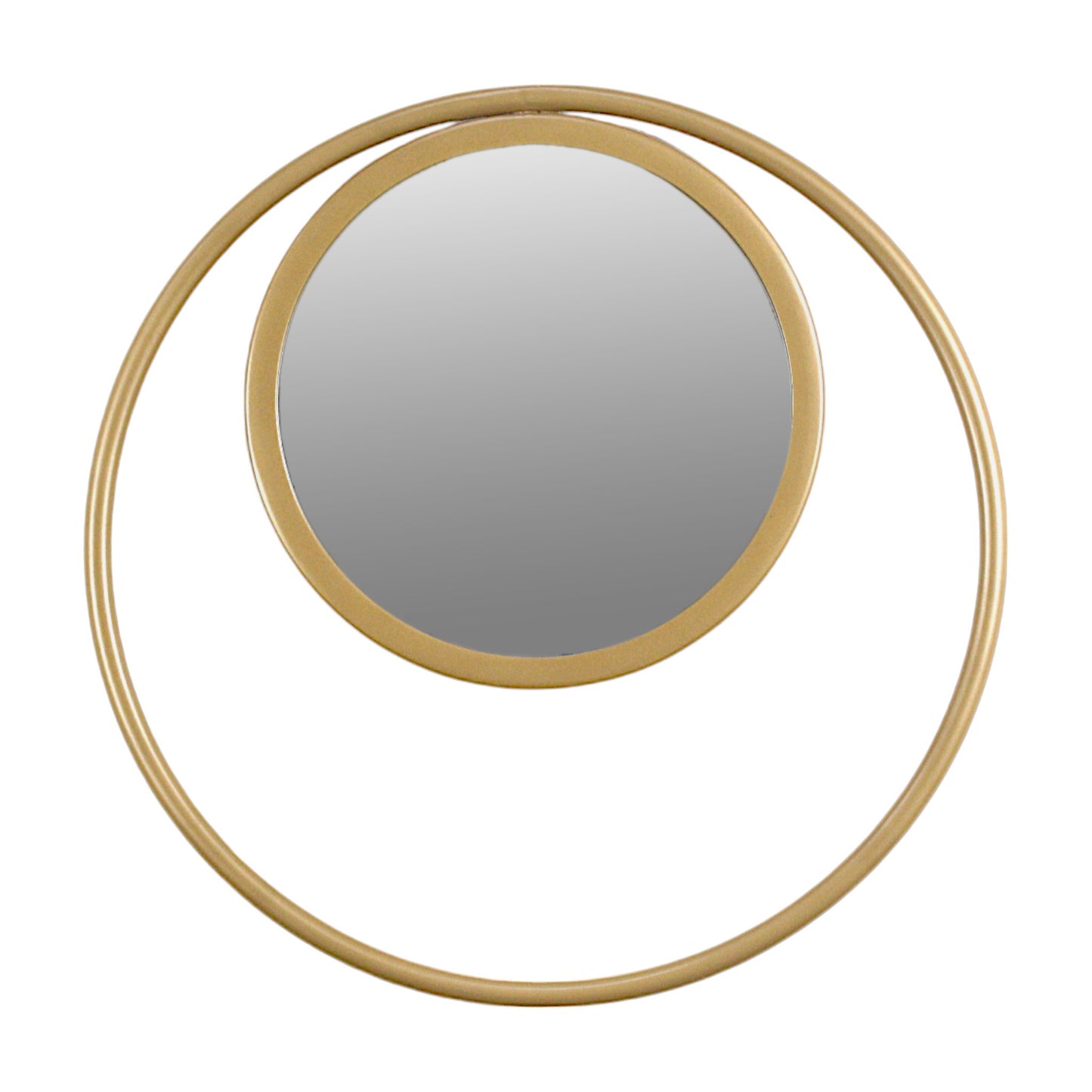 Elegant Round Mirror in a Sleek Circular Frame