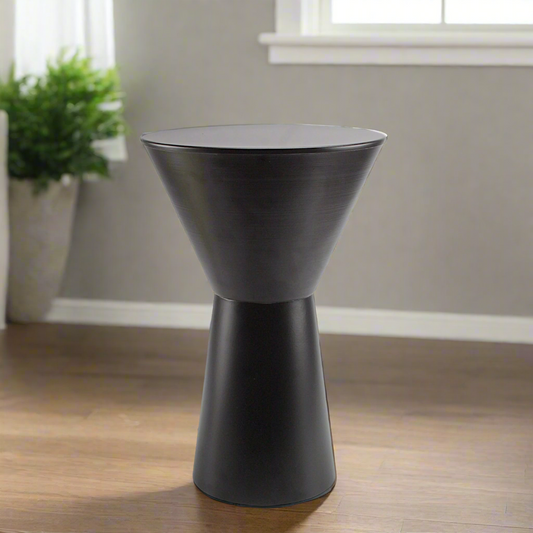 Modern Black Metal Decorative Stool - Sleek Minimalist Design for Living Room, Bedroom, or Office