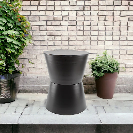 Black Hourglass-Shaped Decorative Stool - Modern Accent Piece for Home and Office