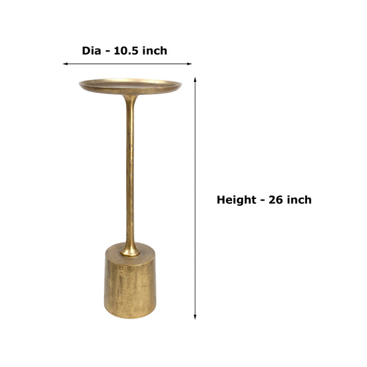 13.5 Inch Metal Accent Table | Slim Luxury Pedestal Side Table (22.5 Inch Height)