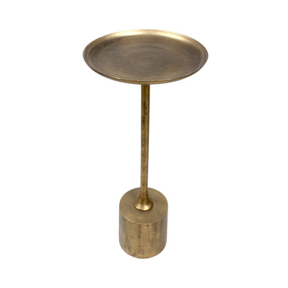 13.5 Inch Metal Accent Table | Slim Luxury Pedestal Side Table (22.5 Inch Height)
