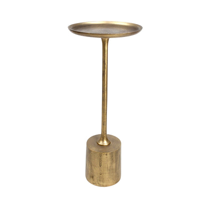 13.5 Inch Metal Accent Table | Slim Luxury Pedestal Side Table (22.5 Inch Height)