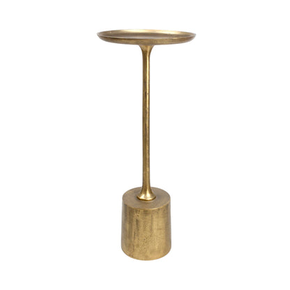 13.5 Inch Metal Accent Table | Slim Luxury Pedestal Side Table (22.5 Inch Height)