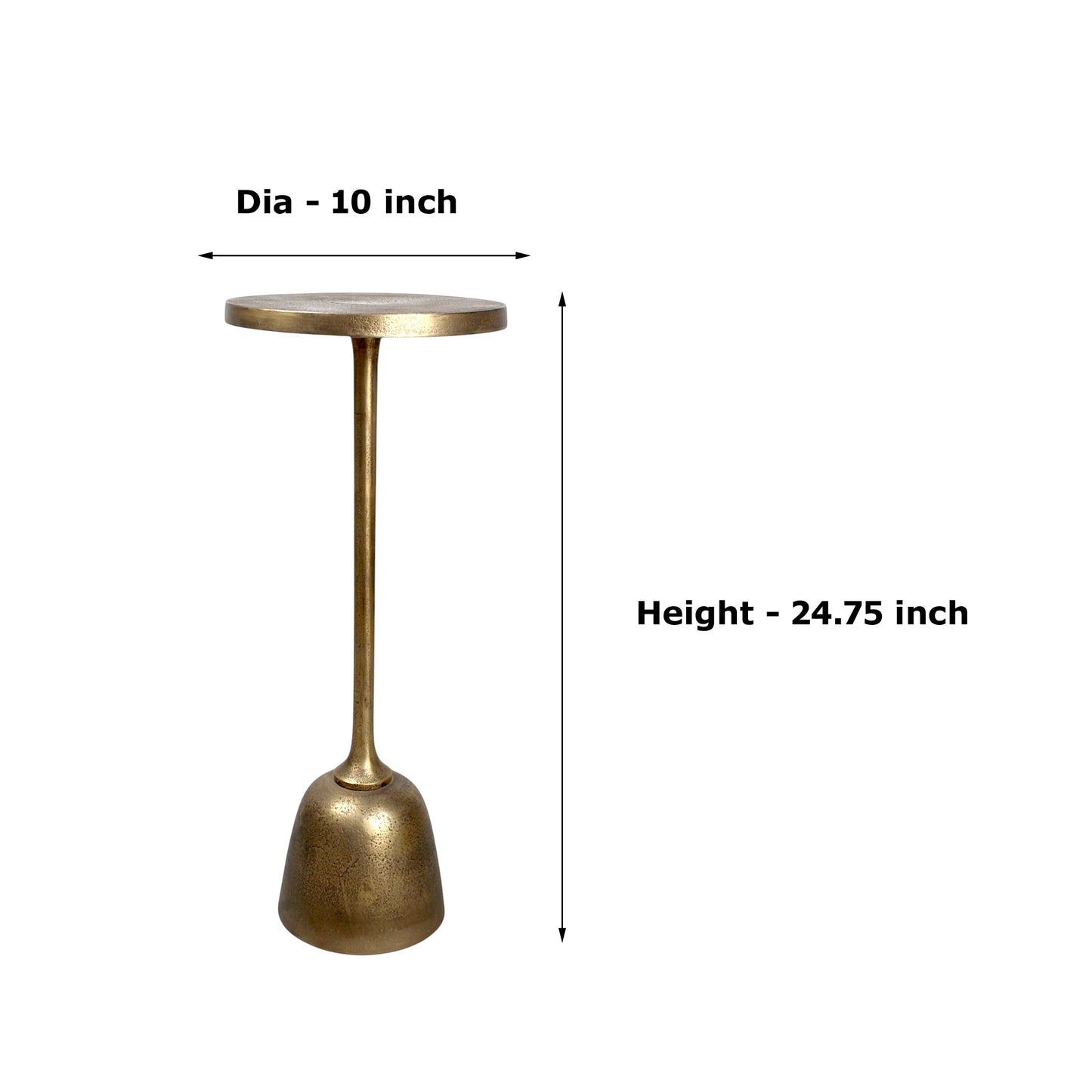15.5 Inch Metal Side Table | Classic Pedestal Accent Table for Living Room (19 Inch Height)