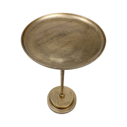 11.5 Inch Designer Metal Accent Table | Modern Luxury Side Table with Solid Base (21 Inch Height)