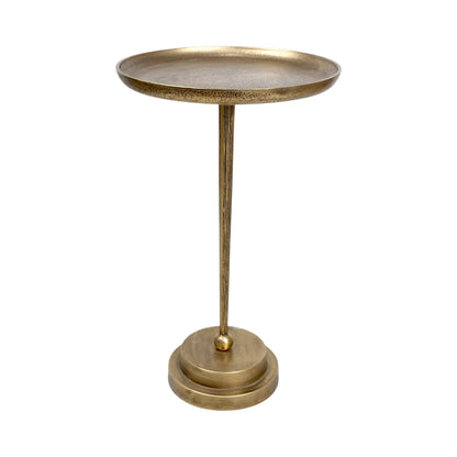 11.5 Inch Designer Metal Accent Table | Modern Luxury Side Table with Solid Base (21 Inch Height)