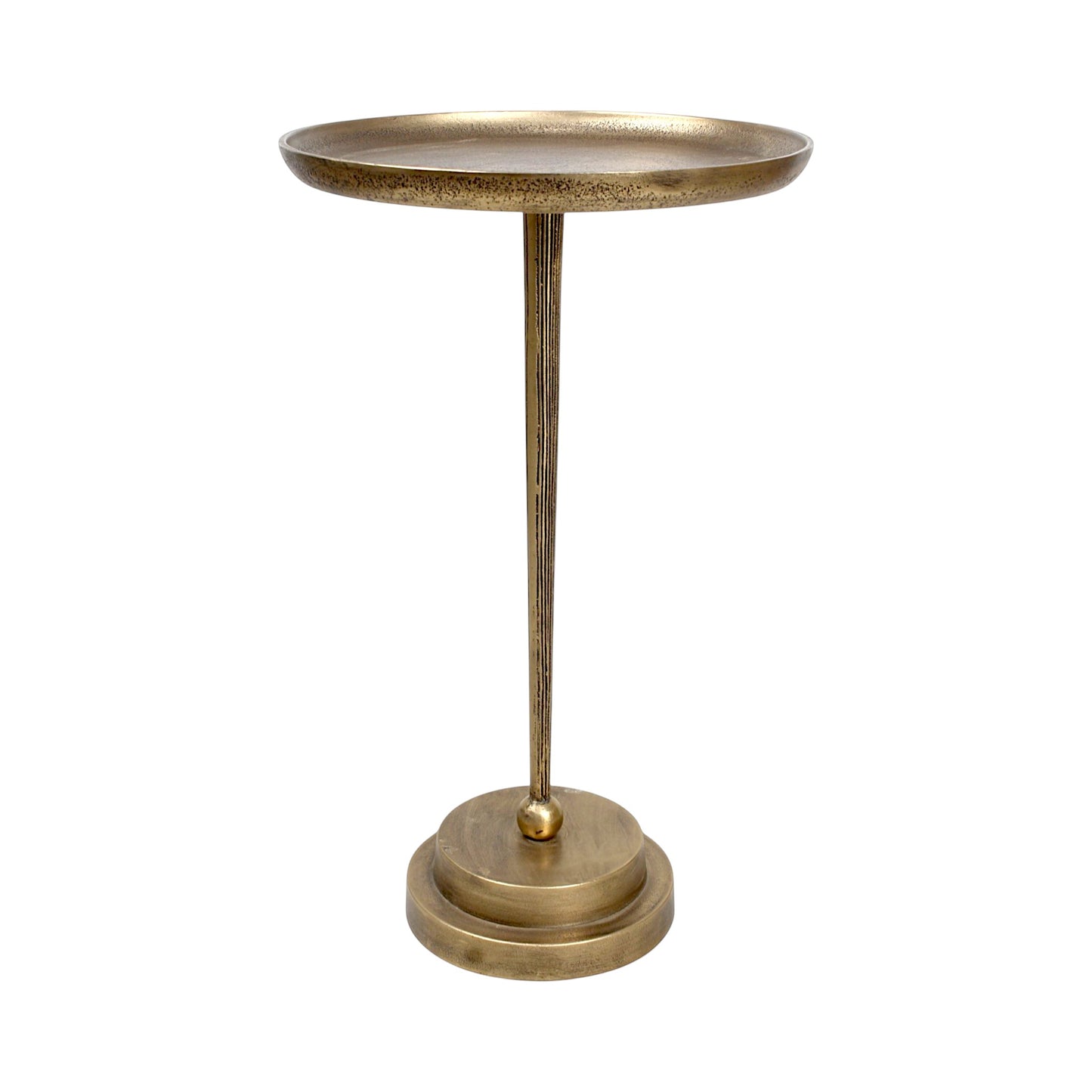 11.5 Inch Designer Metal Accent Table | Modern Luxury Side Table with Solid Base (21 Inch Height)