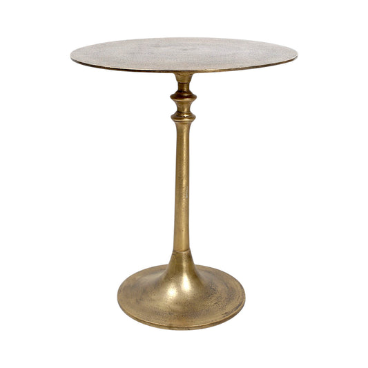 15.5 Inch Metal Side Table | Classic Pedestal Accent Table for Living Room (19 Inch Height)