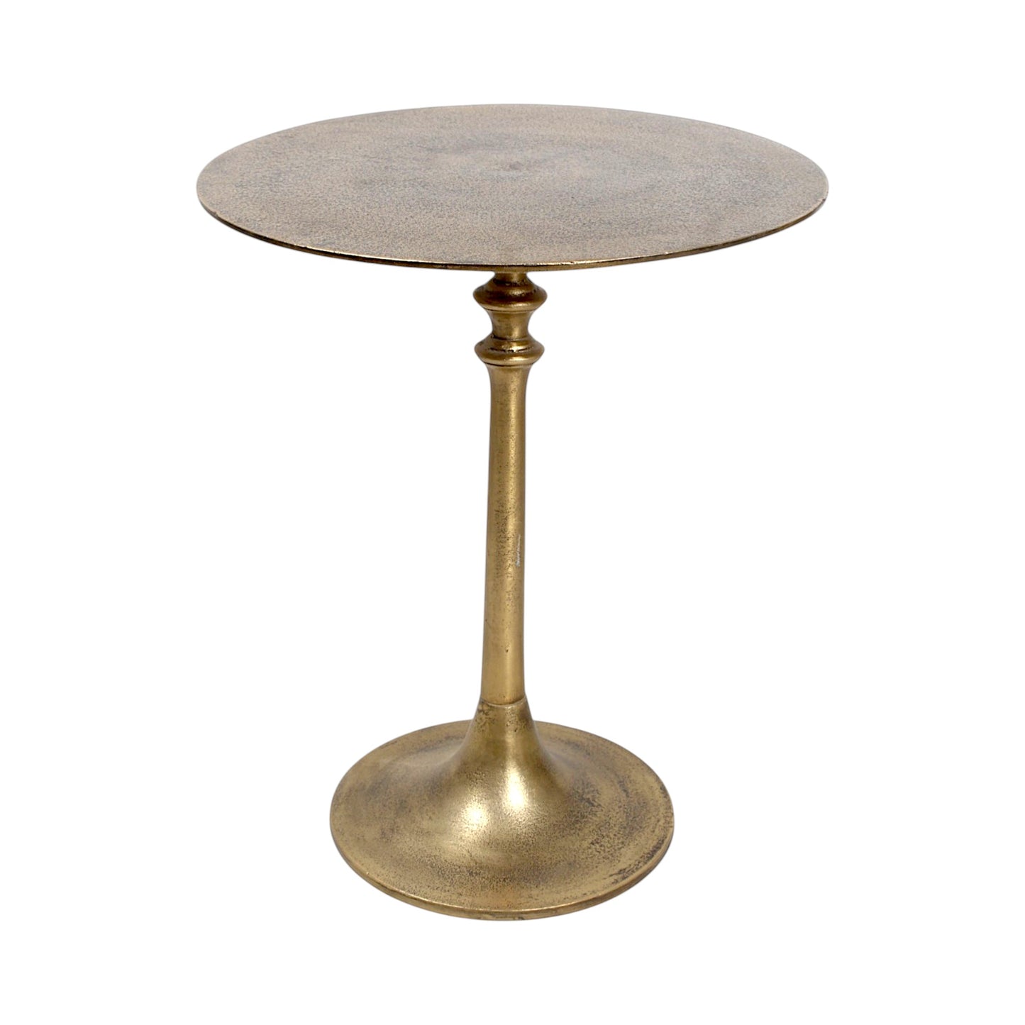 15.5 Inch Metal Side Table | Classic Pedestal Accent Table for Living Room (19 Inch Height)