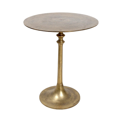 15.5 Inch Metal Side Table | Classic Pedestal Accent Table for Living Room (19 Inch Height)