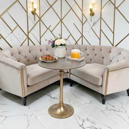 15.5 Inch Metal Side Table | Classic Pedestal Accent Table for Living Room (19 Inch Height)