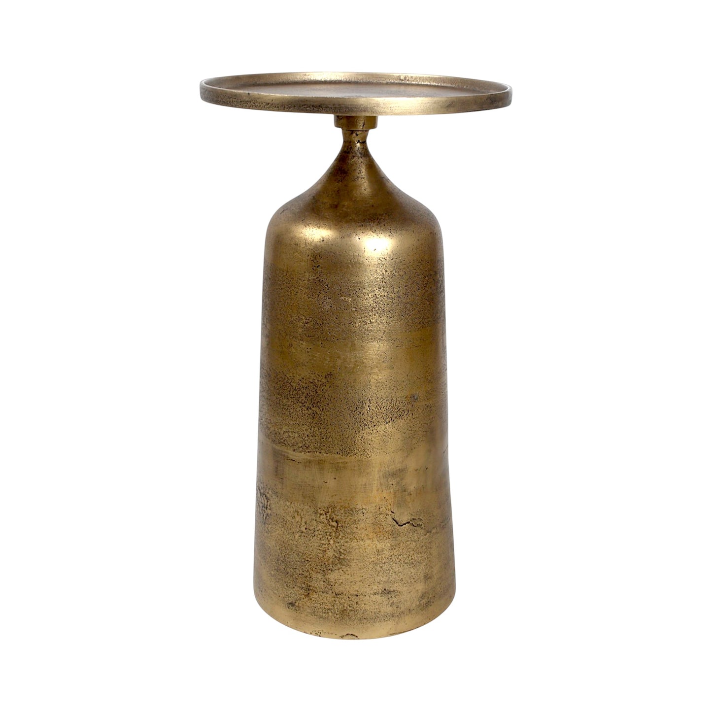 11.5 Inch Designer Metal Accent Table | Modern Luxury Side Table with Solid Base (21 Inch Height)