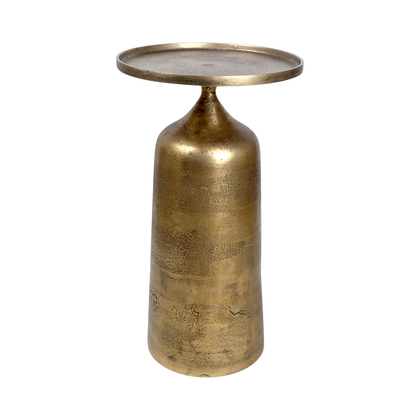 11.5 Inch Designer Metal Accent Table | Modern Luxury Side Table with Solid Base (21 Inch Height)