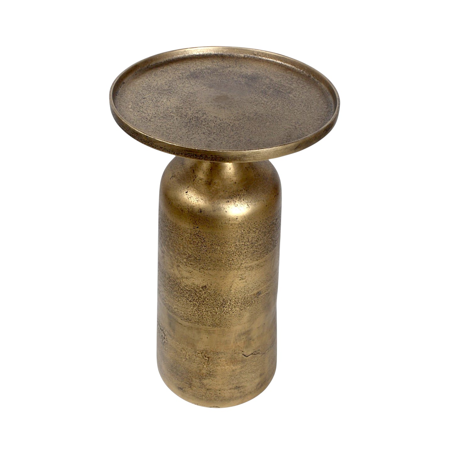 11.5 Inch Designer Metal Accent Table | Modern Luxury Side Table with Solid Base (21 Inch Height)