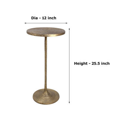 12 Inch Tall Metal Accent Table | Decorative Pedestal Side Table for Home Decor (25.5 Inch Height)