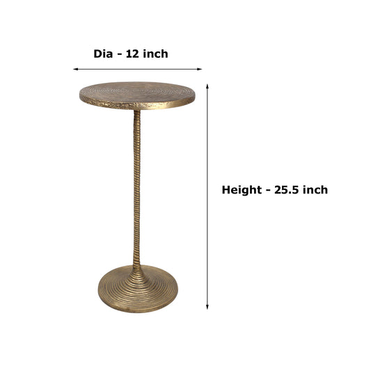 12 Inch Tall Metal Accent Table | Decorative Pedestal Side Table for Home Decor (25.5 Inch Height)