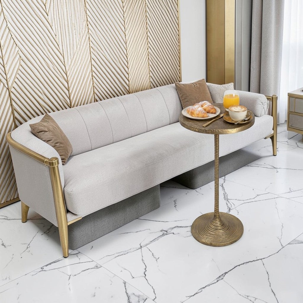 12 Inch Tall Metal Accent Table | Decorative Pedestal Side Table for Home Decor (25.5 Inch Height)