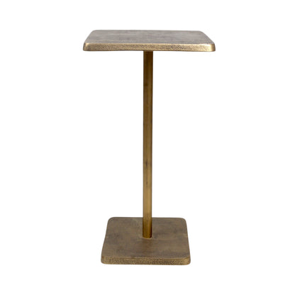 Square Metal Side Table | Modern Minimal Accent Table for Living Room & Bedside (21.25 Inch Height)